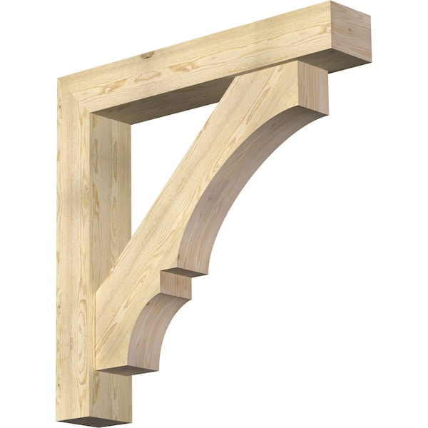 Ekena Millwork Balboa Block Rough Sawn Bracket w/ Offset Brace, Douglas Fir, 8"W x 46"D x 46"H BKT0806X46X46BOA05RDF - main